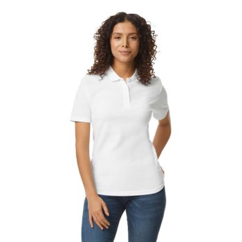   SOFTSTYLE® LADIES' DOUBLE PIQUÉ POLO WITH 3 COLOUR-MATCHED BUTTONS